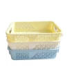 storage basket Plastic storage basket, desktop sundries storage basket, hollow rectangular storage basket wholesale Item Picture